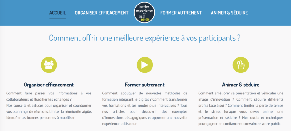 Le blog Better Experience by Pulse Origin